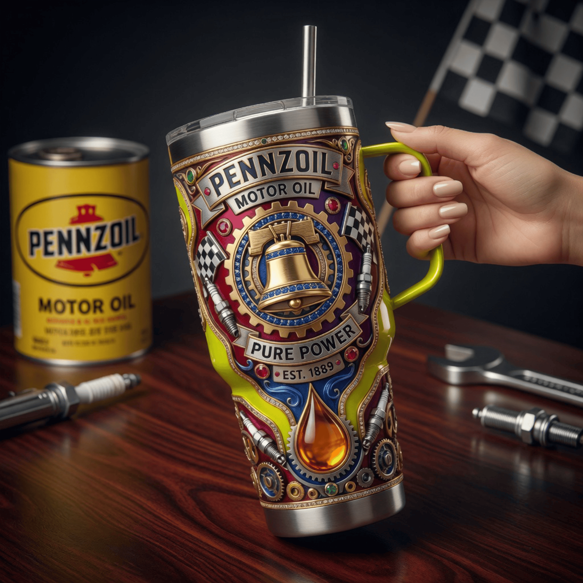 PZOL 40oz Tumbler With Handle LNTH